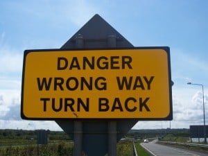 wrong way